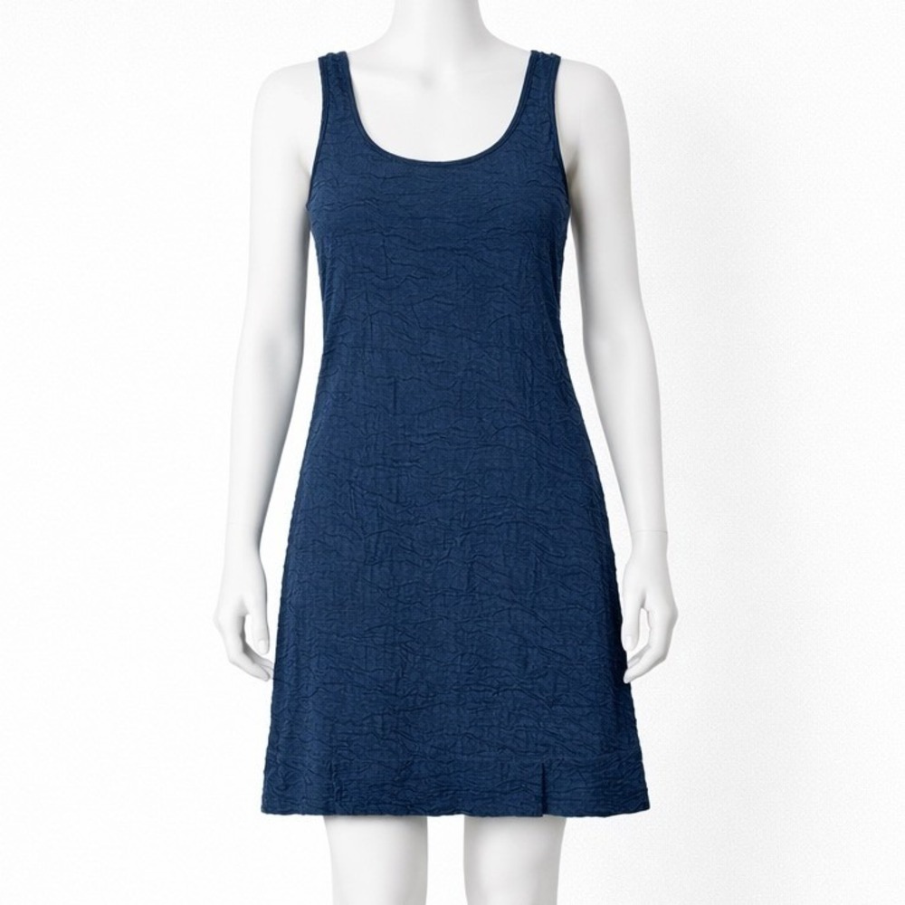 Toad and Co Samba Wave Tank Dress Women's Large Navy Blue Beach Vacation